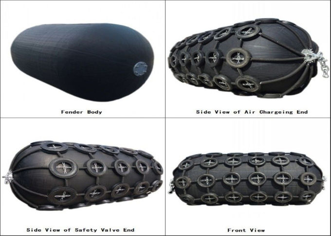 80kPa Marine Boat Fenders Boat Rubber Fender Black Color With CCS Certificate