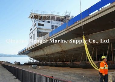 Floating Barge Tug Marine Salvage Air Lift Bags , High Air Press Marine Rubber Airbag