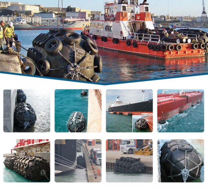 Marine Yokohama Type Pneumatic Fender Rubber With 80Kpa Inner Pressure 7