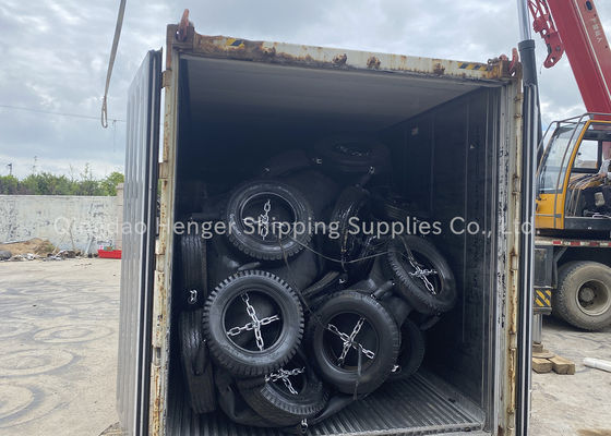Quality Floating Marine Sling Type Pneumatic Rubber Fender 80kpa factory