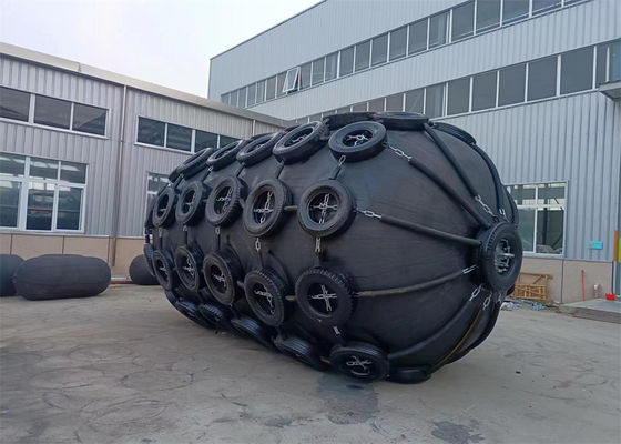 Quality STS Yokohama Type Pneumatic Rubber Ship Bumper Fender With Chain And Tire Net factory