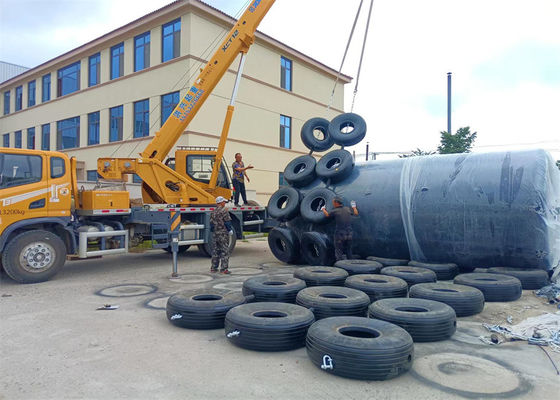 Quality Colorful Polyurethane Eva Fender / Foam Filled Fender With Hot Galvanized Chains And Flange factory