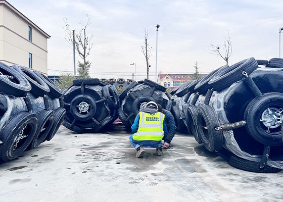 Quality STS And STD Marine Floating Tyre And Chain Net EVA Foam Filled Fender factory