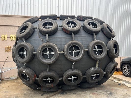 Quality 24 Months Wharf Protection Pneumatic Rubber Fender Chain And Tire Net Or Sling Type factory