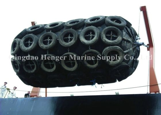 Quality D1m X L2m Air Filled Pneumatic Marine Fender Chain Net For Tugboat factory