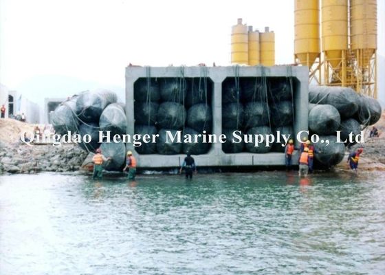 Quality Dia1.2mx10m Marine Rubber Airbag , Black Rubber Ship Launching Airbags factory