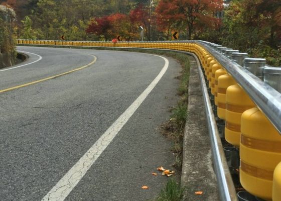 Quality Yellow Red Color Traffic Safety Roller Barrier Road Spinning Barrel D350XL500mm factory