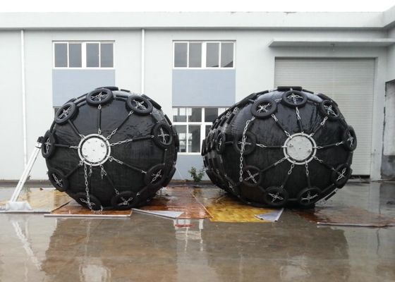 Quality Barge Tyre Dia 600mm Foam Filled Fender With Chain And Tyre Net factory