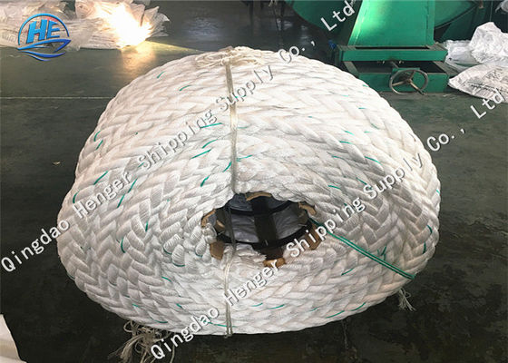 Quality Rolled Braided Nylon Rope MTR White 8 Strand Mooring Rope High Strength For Ship factory