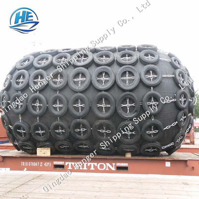 Quality Cargo Ship 50Kpa Pneumatic Marine Boat Fenders With Chain And Tyre factory