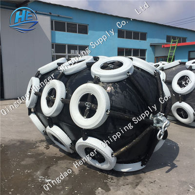 Quality 1.7*3m Standard Deflatable Pneumatic Rubber Fender White Tyres For Boat And Ship factory