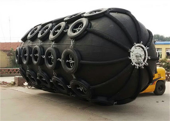 Quality D3.3m*L6.5 50/80Kpa Pnematic Rubber Fender STS Rubber Marine Fenders factory