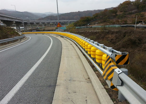 Quality Roadway Traffic Yellow Safety EVA Roller Barrier Safety Roller Crash Barrier factory