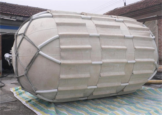 Quality White Sling Type Floating Pneumatic Rubber Fender 50kpa 3.3x6.5m factory